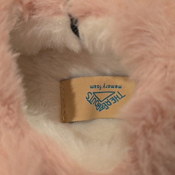 THEREABOUTS GIRLS PINK BUNNY SLIPPERS WITH A LITTLE SPARKLE SIZE 9/10 - Picture 4 of 10